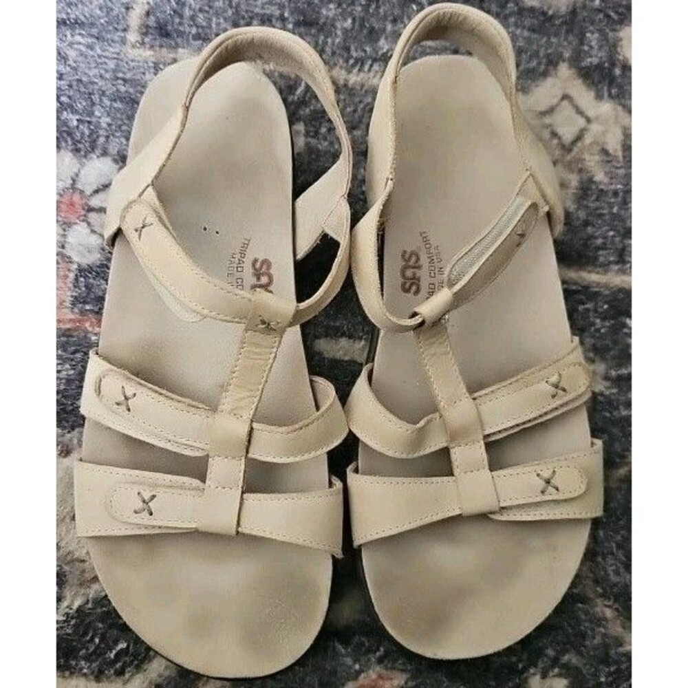 SAS Beige Suede Strappy Sandals - 9.5 M